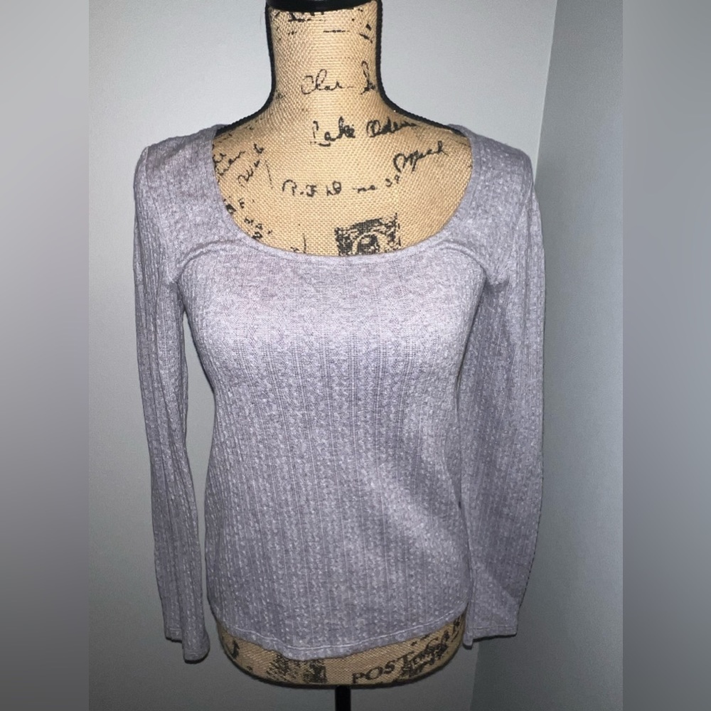 LOFT Purple Detailed Long Sleeve Blouse Size Medium